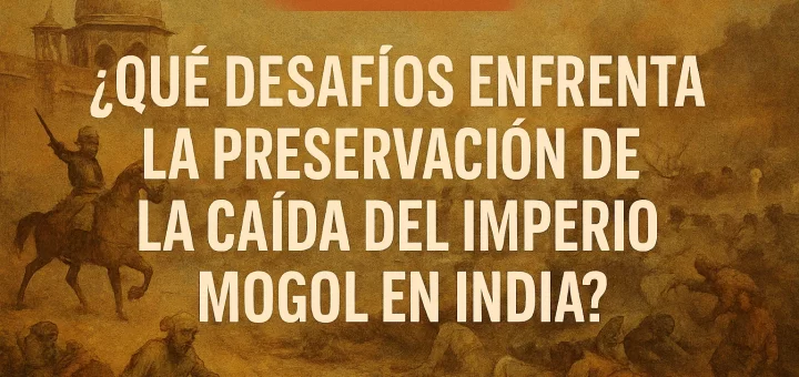 qué desafíos enfrenta la preservación de La caída del Imperio Mogol en India