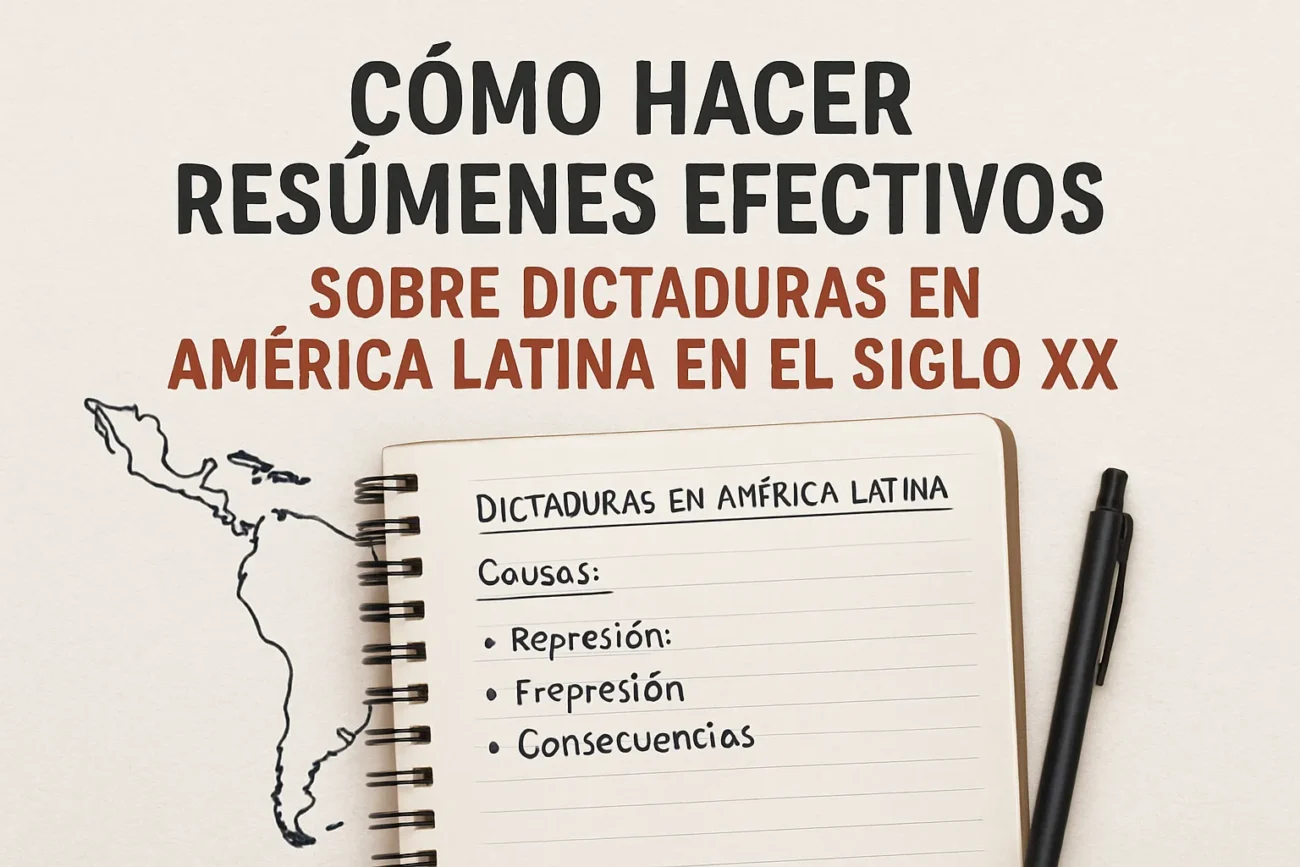 cómo hacer resúmenes efectivos sobre Dictaduras en América Latina en el siglo XX