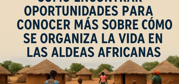 cómo encontrar oportunidades para conocer más sobre Cómo se organiza la vida en las aldeas africanas
