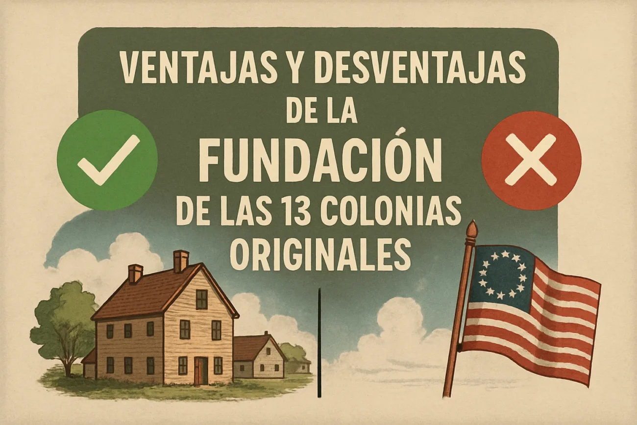 ventajas y desventajas de La fundación de las 13 colonias originales