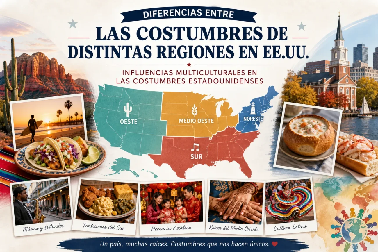 diferencias entre las costumbres de distintas regiones en EE.UU. Influencias multiculturales en las costumbres estadounidenses