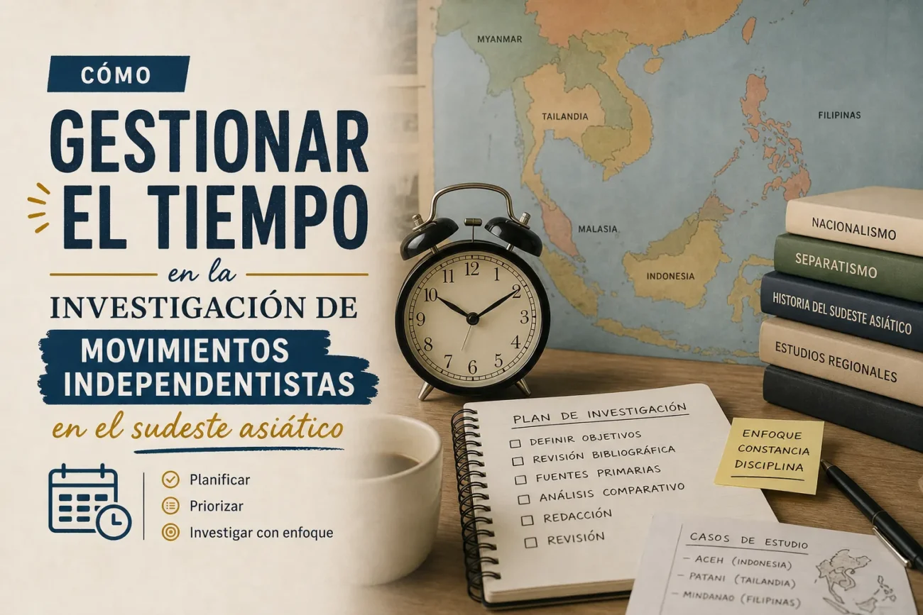 cómo gestionar el tiempo en la investigación de Movimientos independentistas en el sudeste asiático